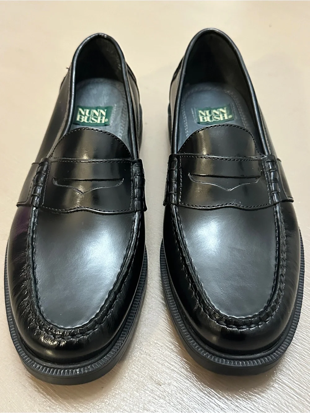 Nunn Bush Lincoln Leather Penny Loafers Black Shoes Mens Size 8M 85538